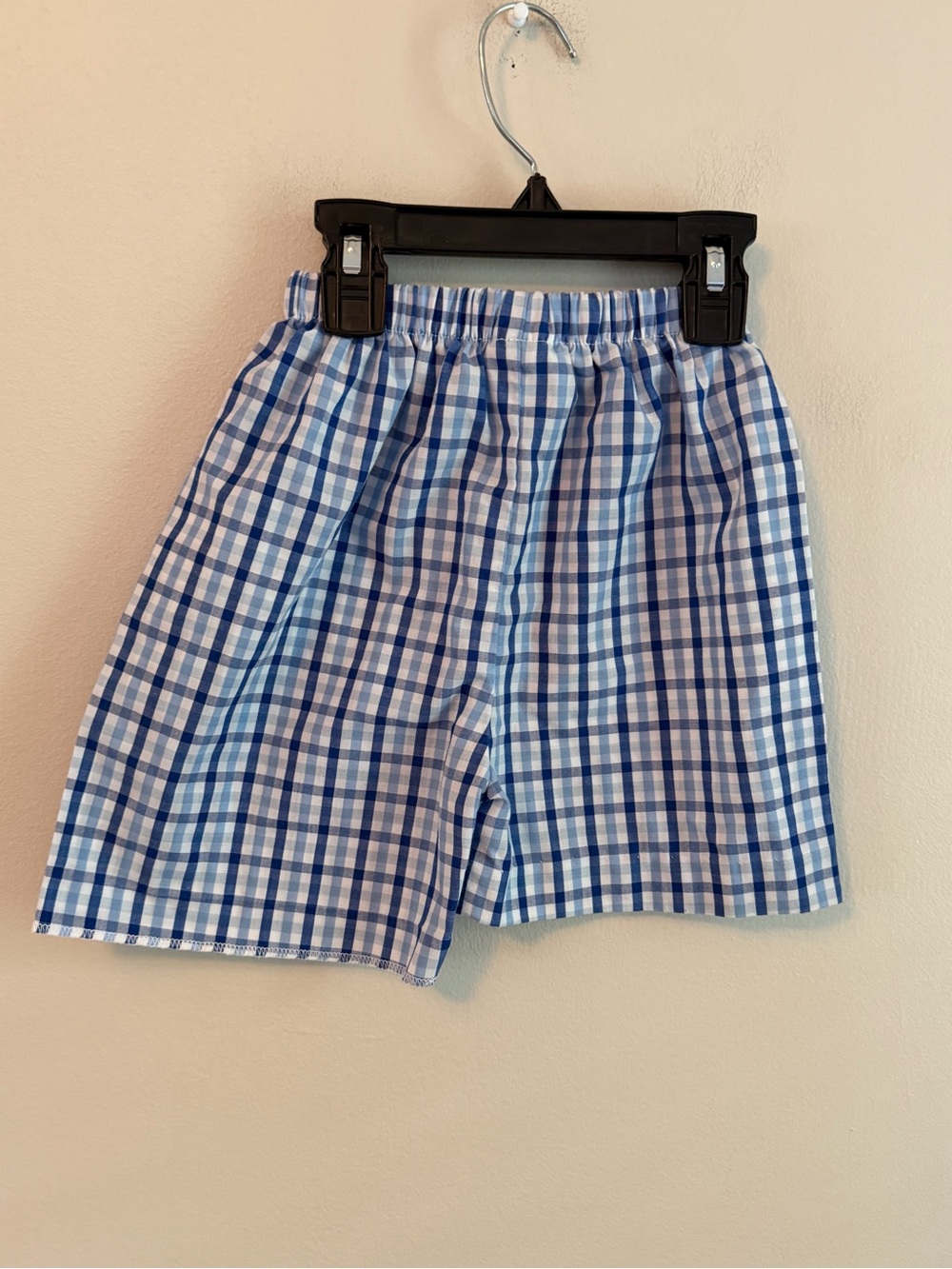 Little English Blue Plaid Boys' Elastic Waist Shorts